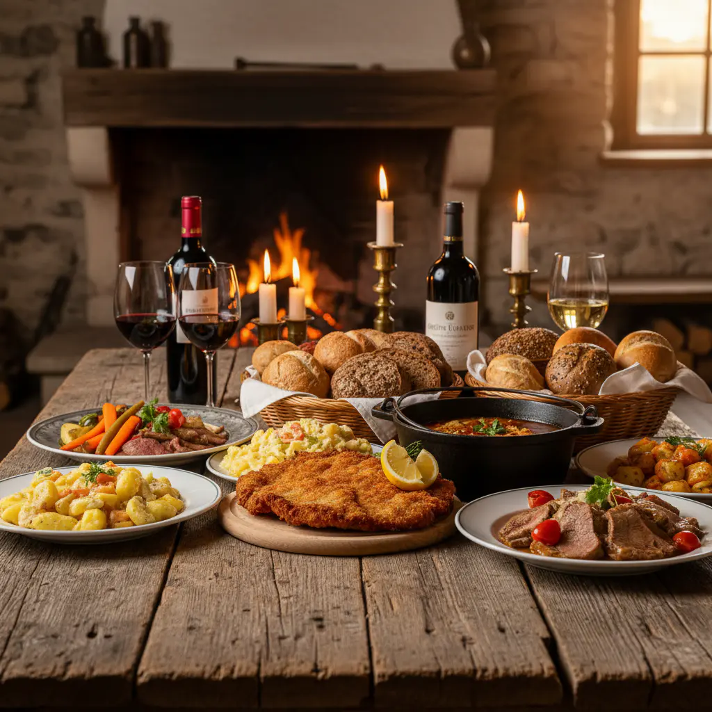 Tisch mit Essen